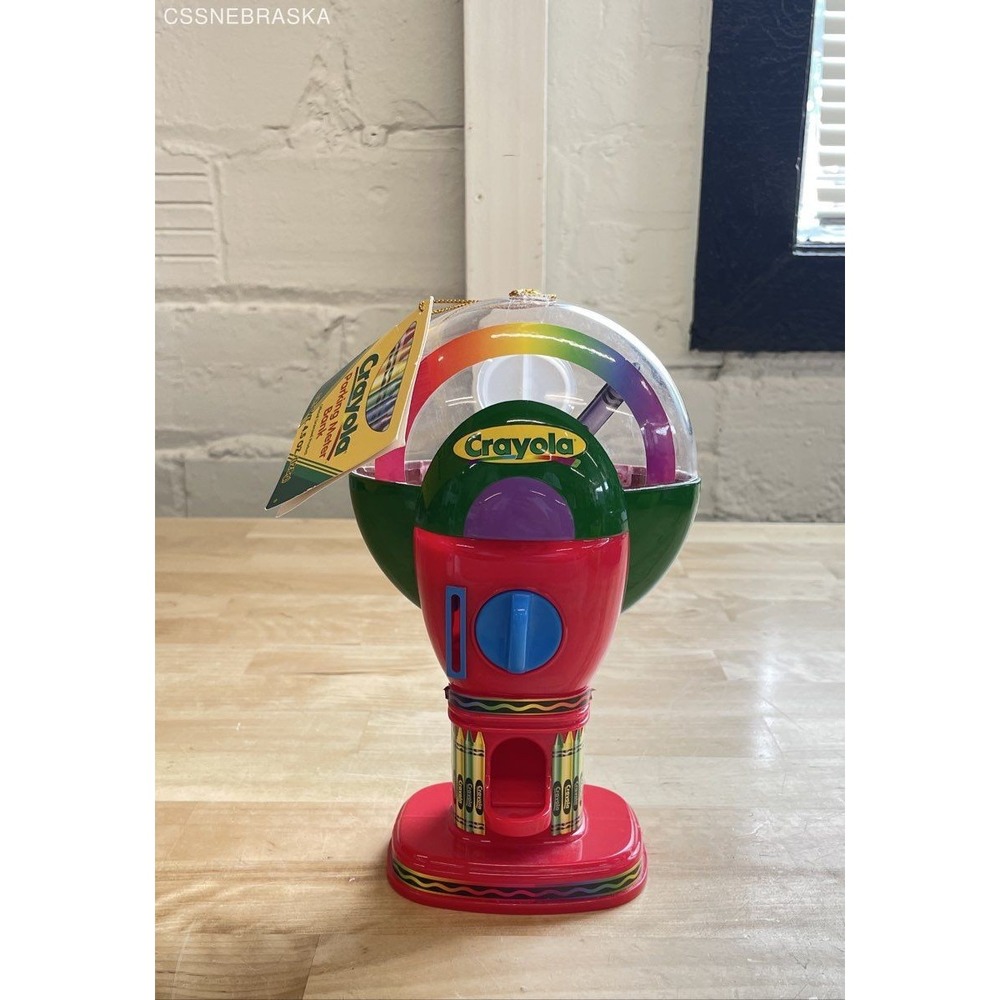 Vintage Crayola Crayon Dispenser Gumball Machine Style Vending Toy Collectible